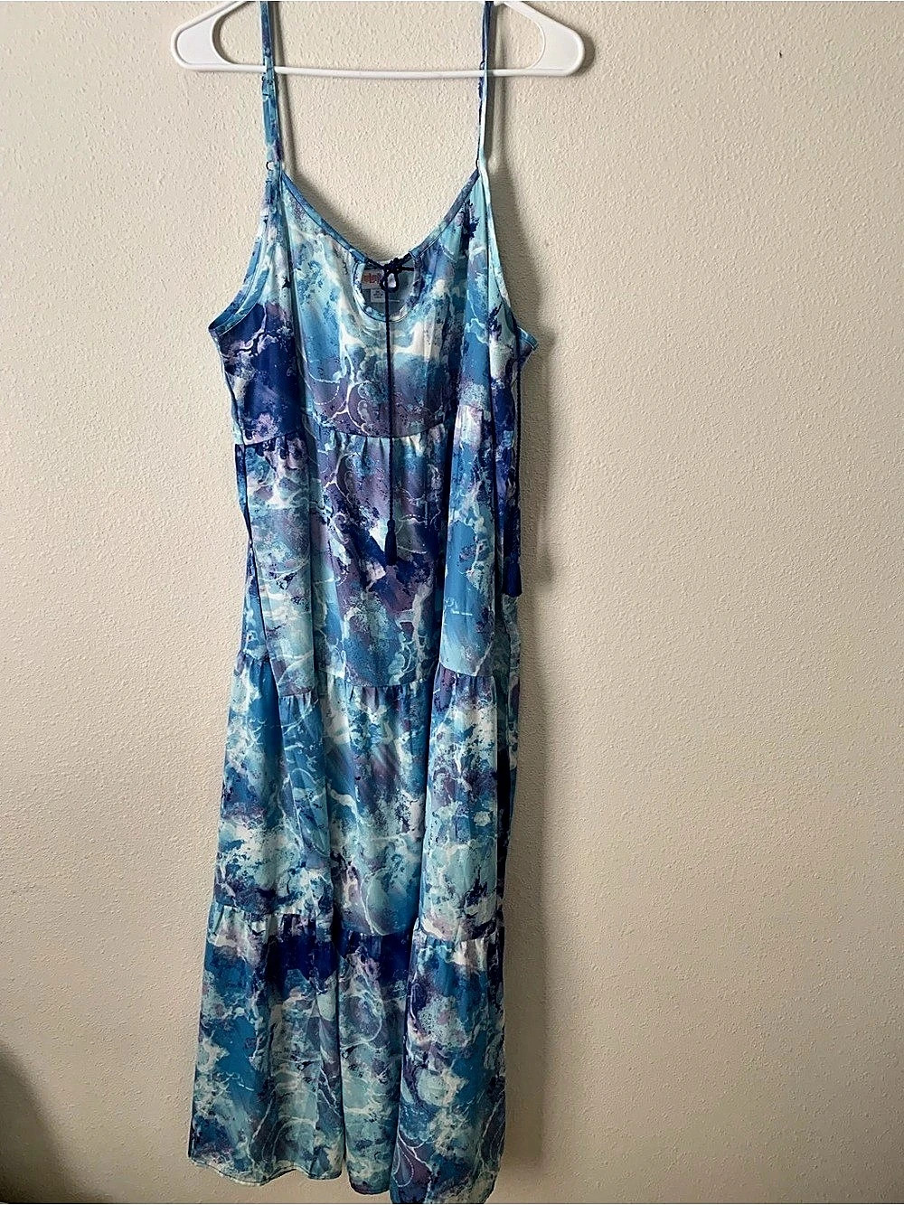 Women's Abstract Maxi Dress in Blue & Purple New